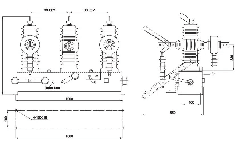 Manual Operation Vacuum Circuit Breaker - Drawing