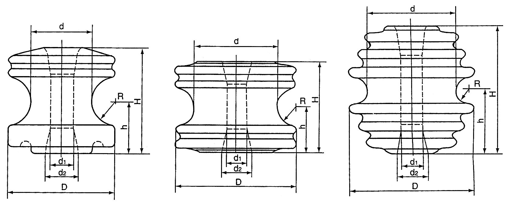 Porcelain Spool Insulator ANSI 53 - Drawing
